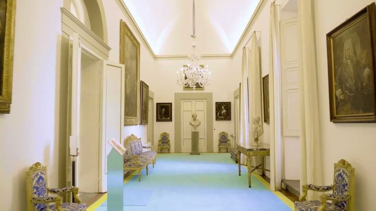 Le sale al primo piano di Palazzo Pucci a Firenze, dove il marchese Emilio progettava e creava le collezioni