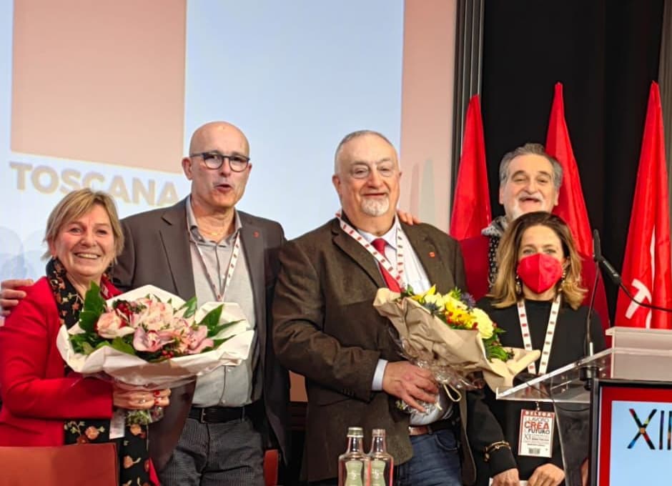 Rossano Rossi (terzo da sinistra), nuovo segretario generale Cgil Toscana