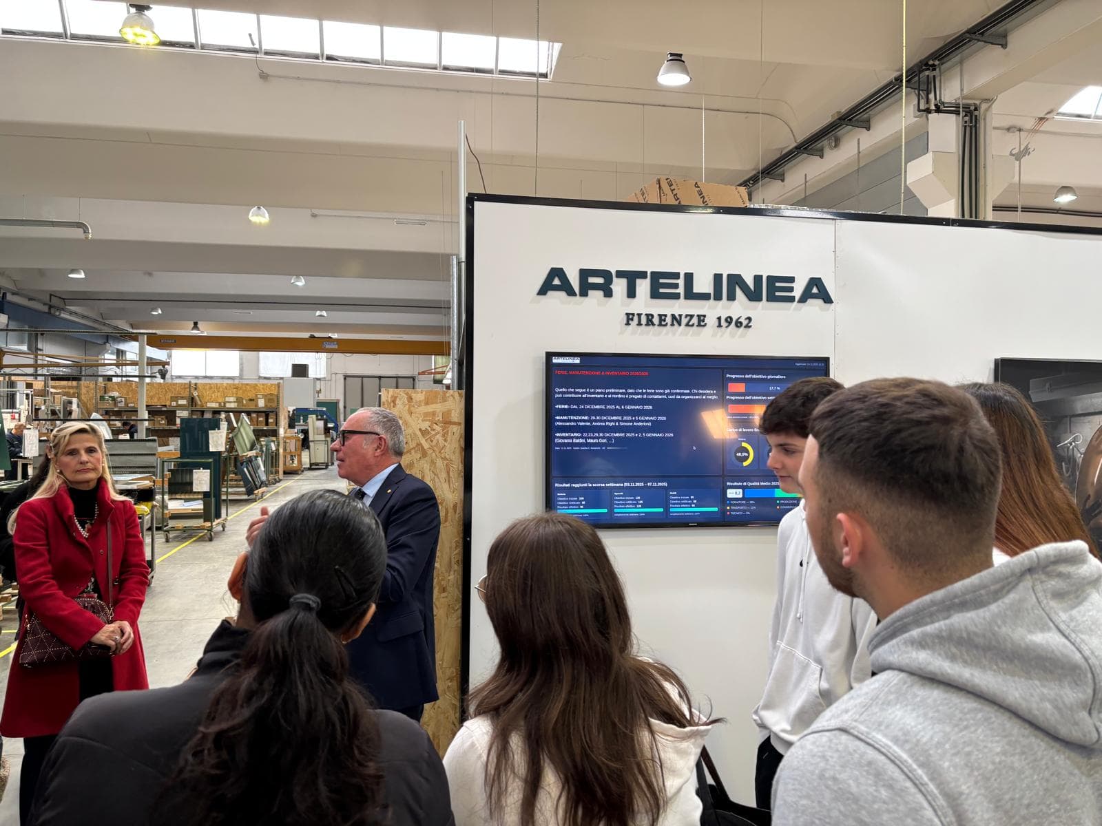 Studenti in visita alla Artelinea in occasione del Pmi Day 2025.