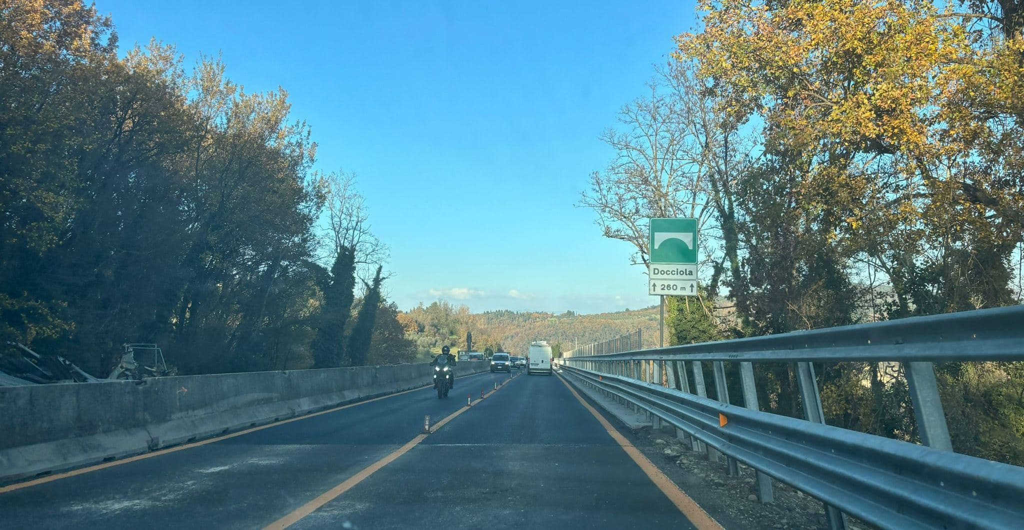 Il viadotto Docciola sulla Firenze-Siena: i lavori dovrebbero essere vicini al termine