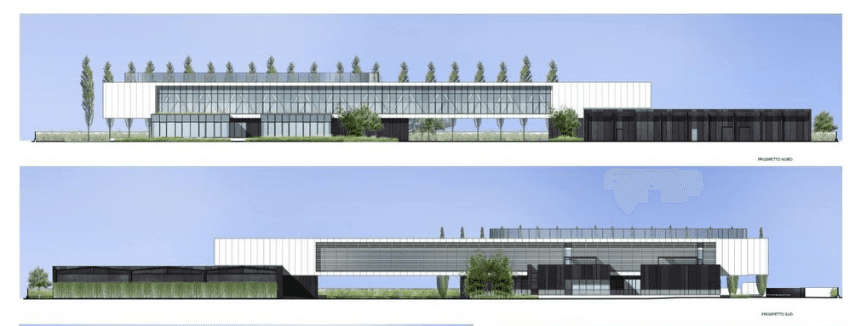 Il rendering della nuova sede di Pharmanutra in costruzione a Pisa