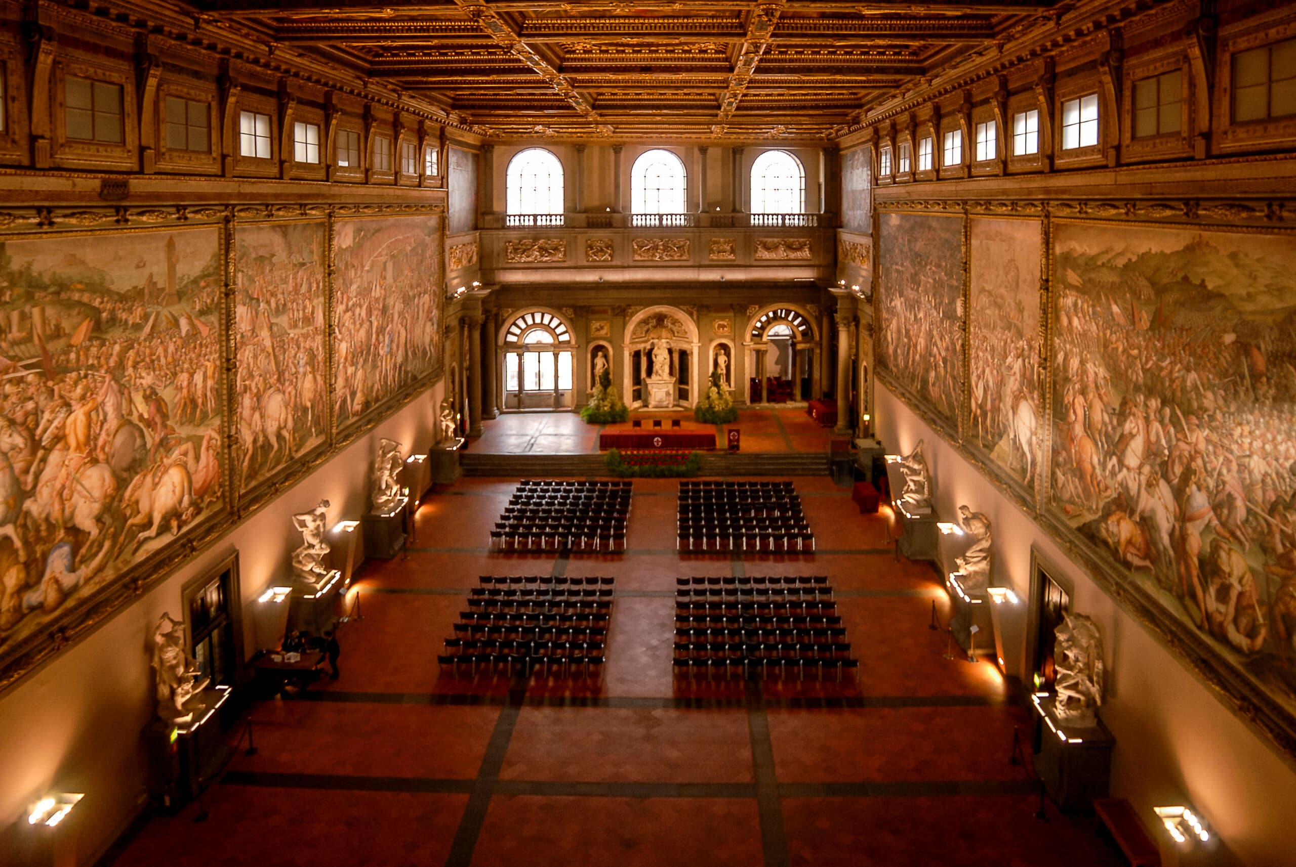 Il Salone de' Cinquecento in Palazzo Vecchio, che accoglierà una delle cene dell'evento