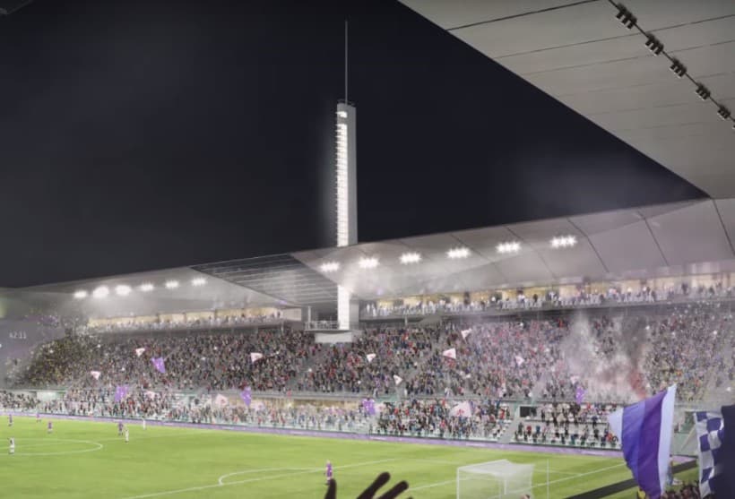 Un rendering del progetto di restyling dello stadio Franchi, a cura dello studio Arup.