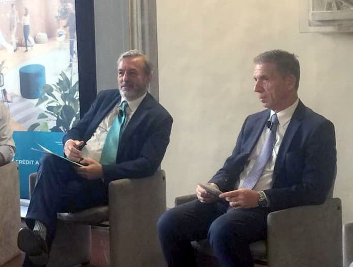 Roberto Ghisellini, condirettore generale di Crédit Agricole Italia, e Massimo Cerbai, Responsabile della Direzione regionale Toscana-Umbria.