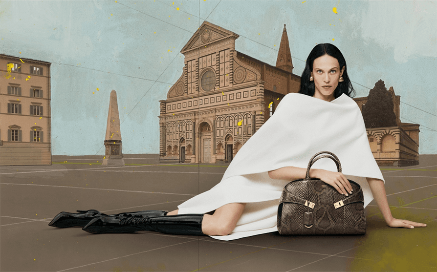 un'immagine della campagna holiday Ferragamo 2023