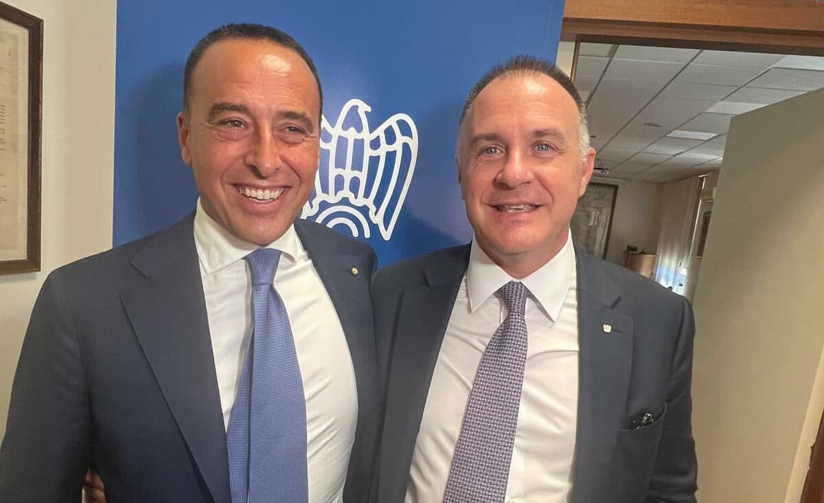 Il presidente dell'Unione industriale pisana, Andrea Madonna, col presidente di Confindustria Emanuele Orsini