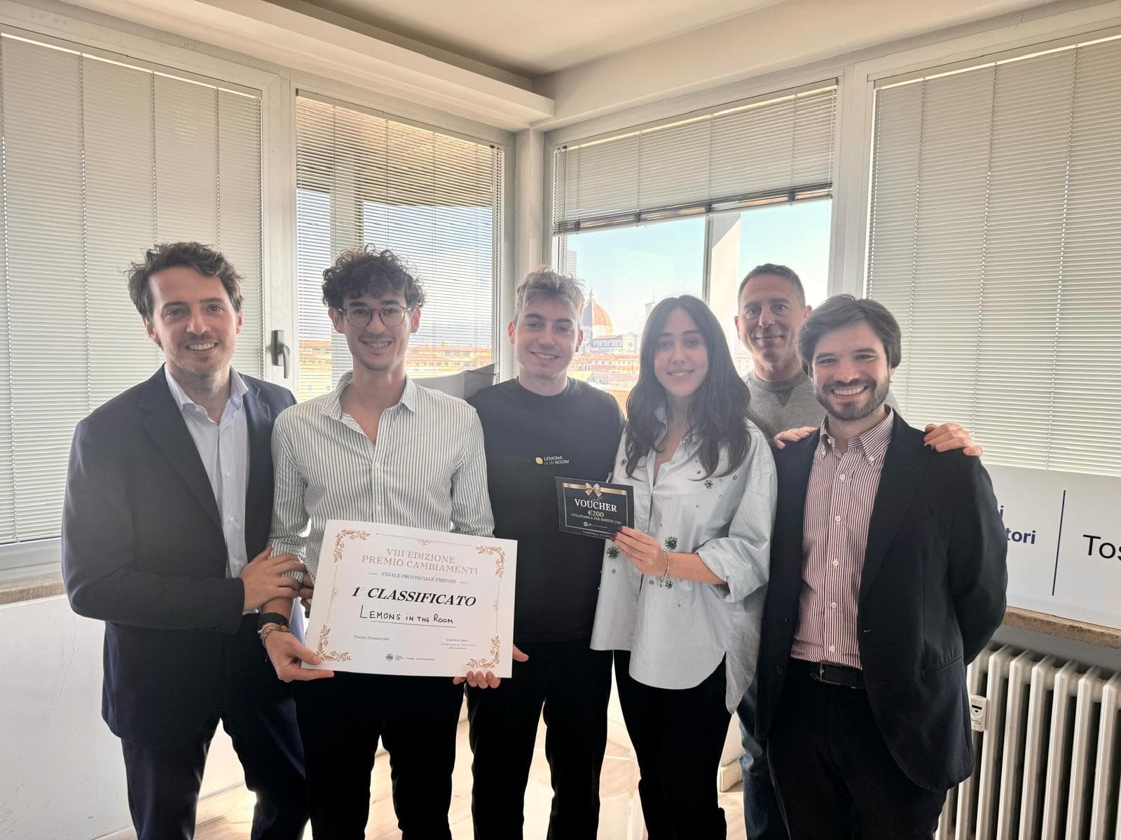 La premiazione di Lemons in the room primo classificato alla selezione di Firenze del Premio Cambiamenti.