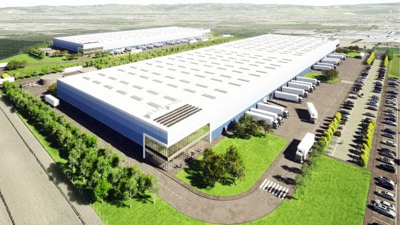 Il rendering del polo logistico costruito a Perignano, nel comune di Casciana Terme Lari (Pisa)