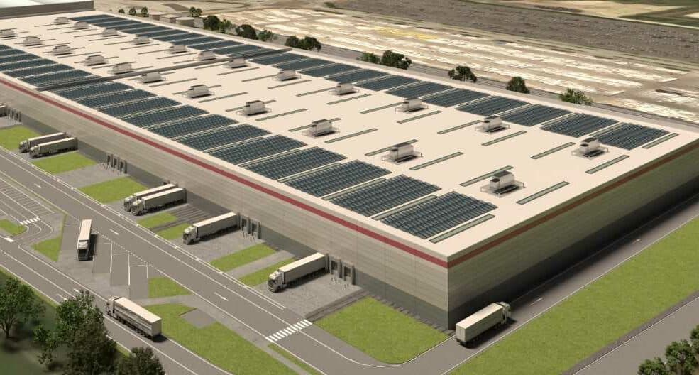 Il rendering del centro logistico Pharma Valley