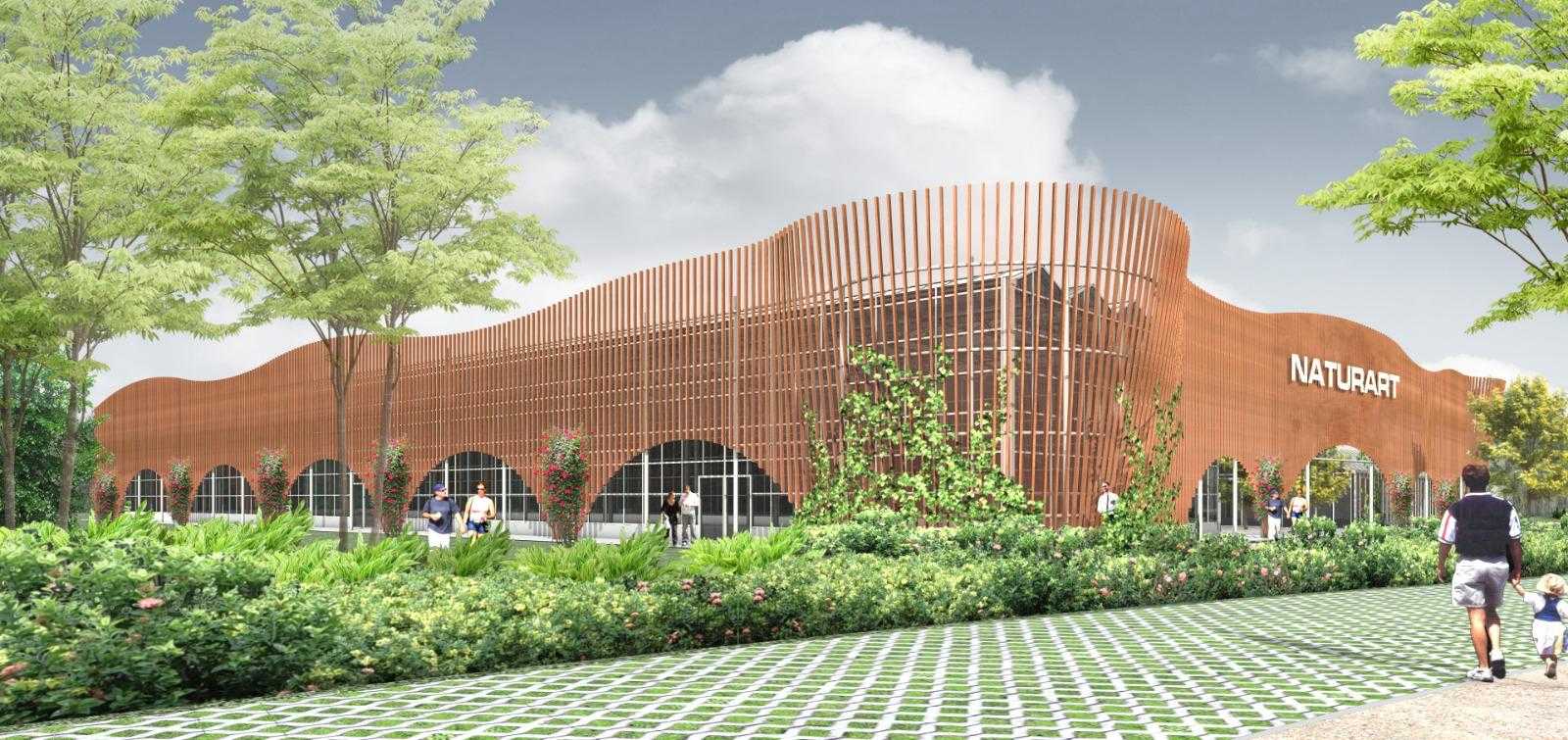 Il rendering della serra Naturart
