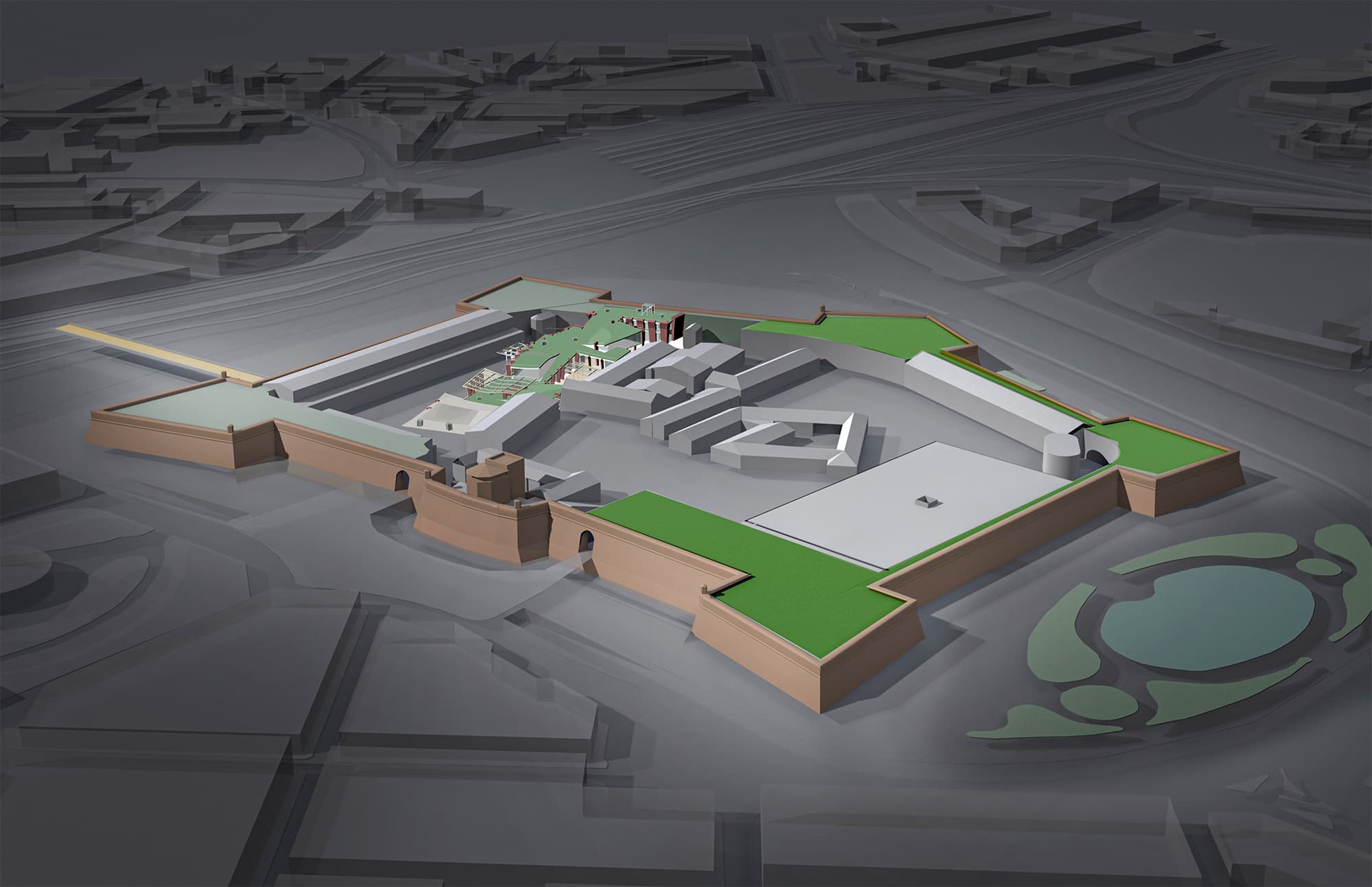 Il rendering della "nuova" Fortezza da Basso