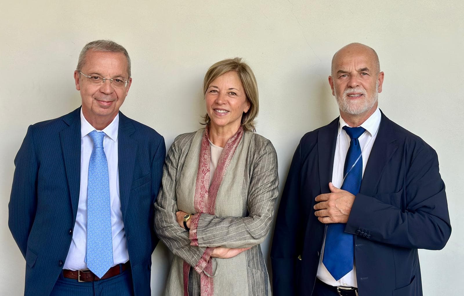 La presidente di Confindustria Toscana Nord, Fabia Romagnoli, e i due vicepresidenti, Massimo Capecchi (a sinistra) e Tiziano Pieretti