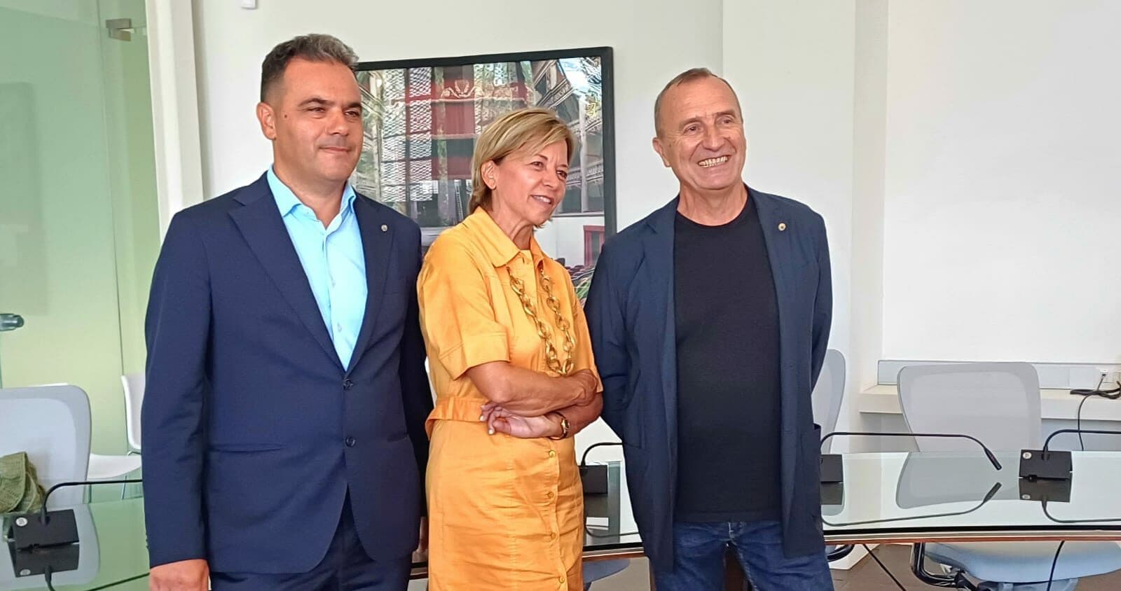 I presidenti di Cna Toscana Centro, Emiliano Melani; Confindustria Toscana nord, Fabia Romagnoli; Confartigianato Prato, Luca Giusti