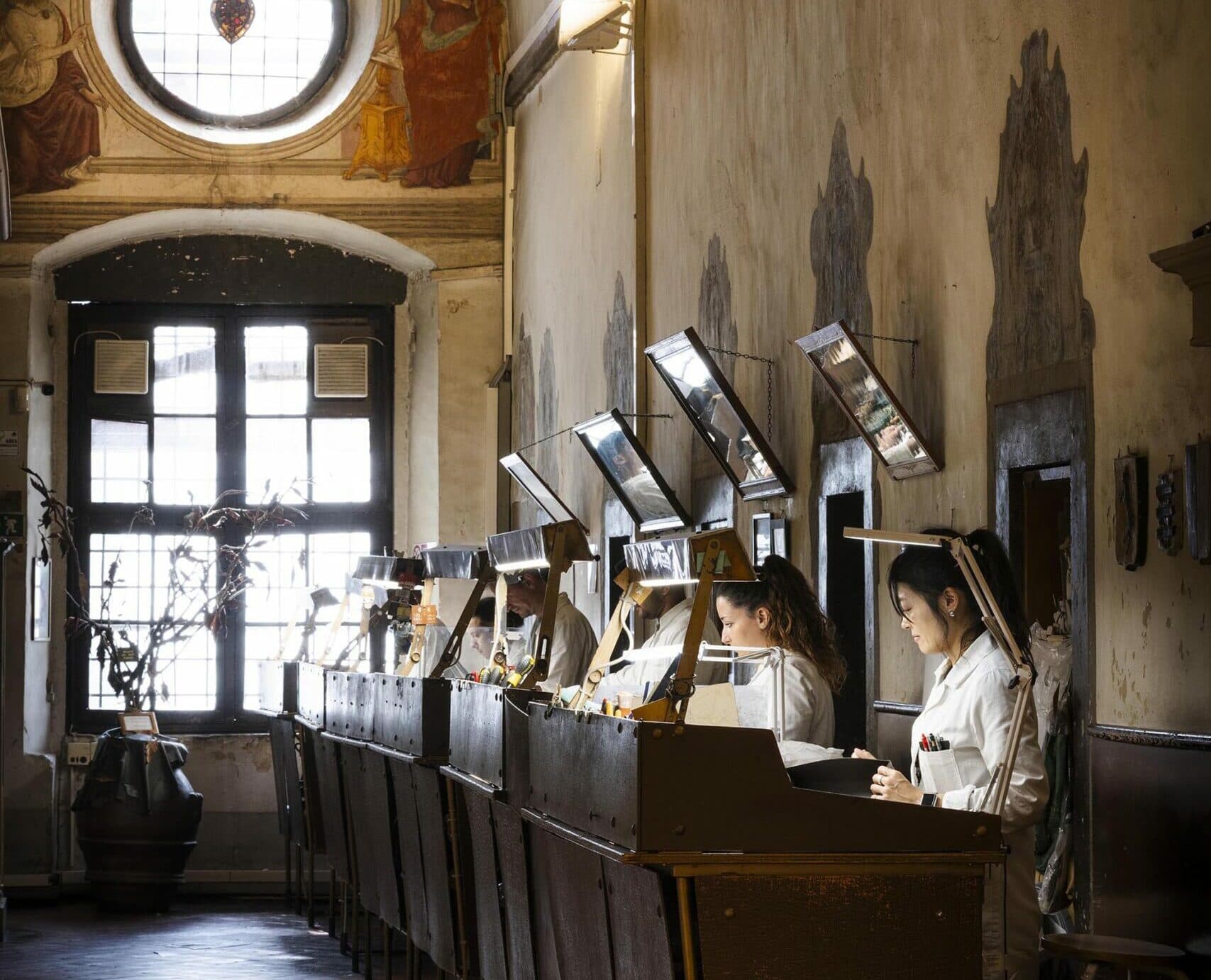 Il labortorio della Scuola del Cuoio di Firenze