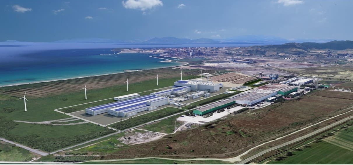 Rendering del sito produttivo Metinvest a Piombino.