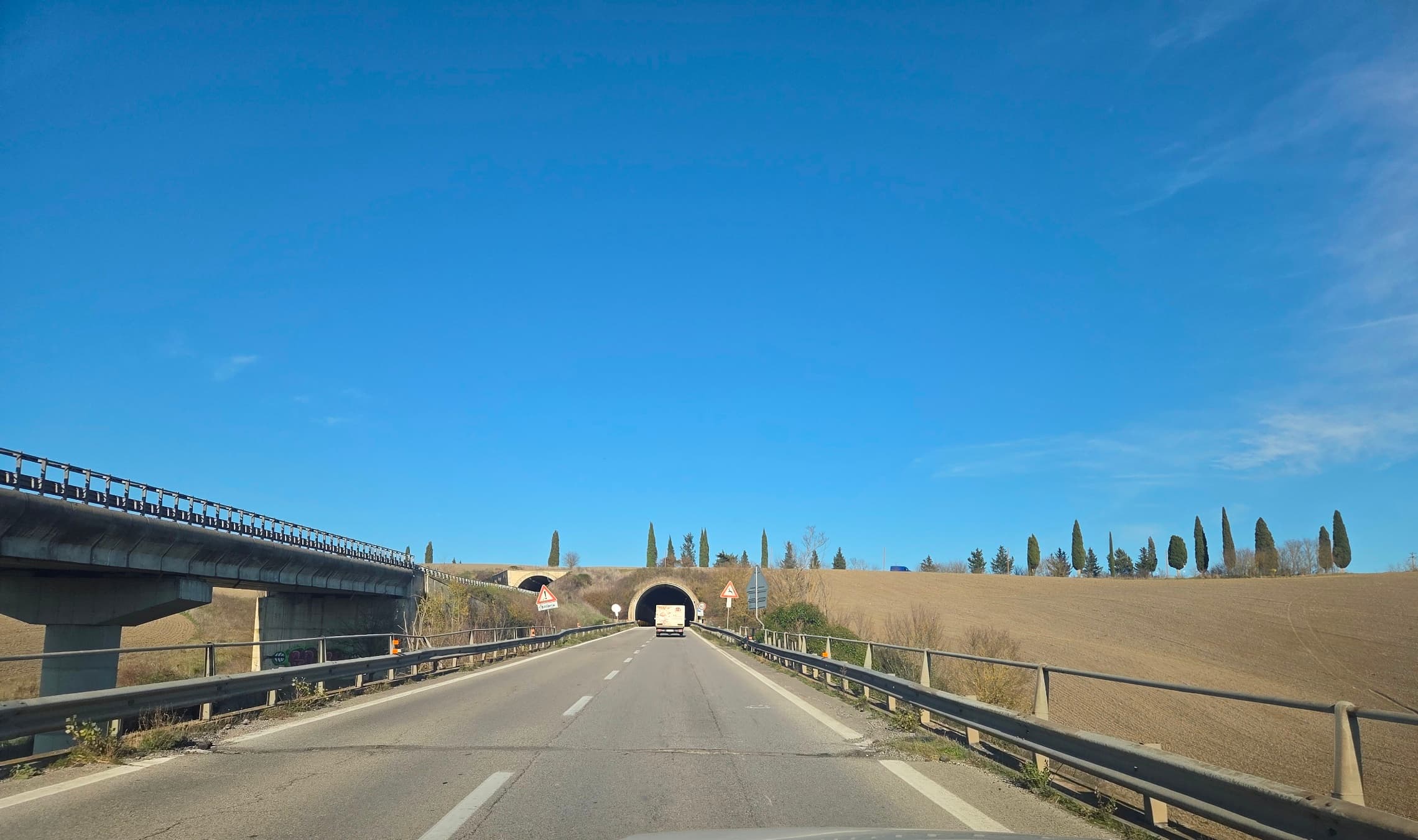 Il tratto della Due Mari dal quale partirà la variante Cassia.