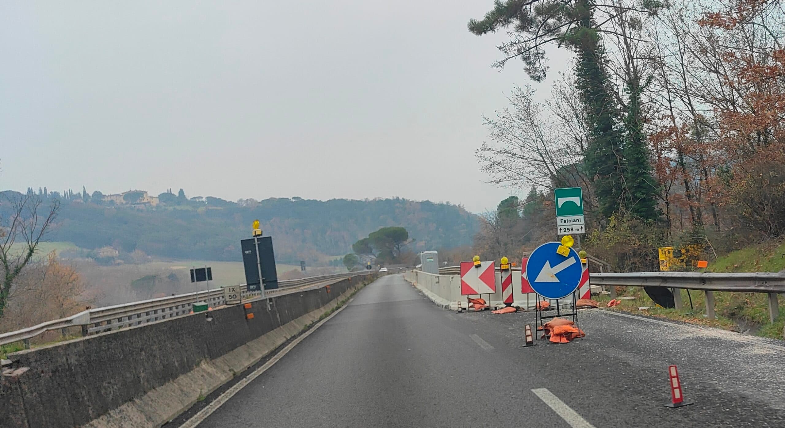 I lavori sul viadotto Falciani della Firenze-Siena