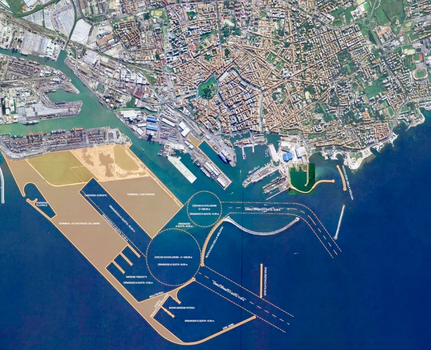 Il progetto della Darsena Europa, il raddoppio a mare del porto di Livorno