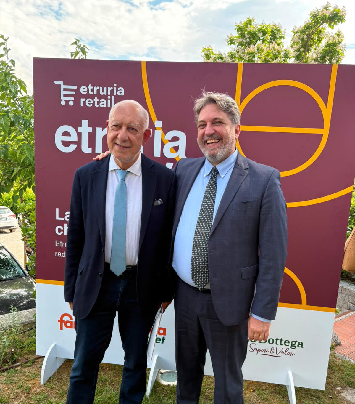 Il presidente di Etruria Retail Graziano Costantini e il direttore generale Luca Migliolaro