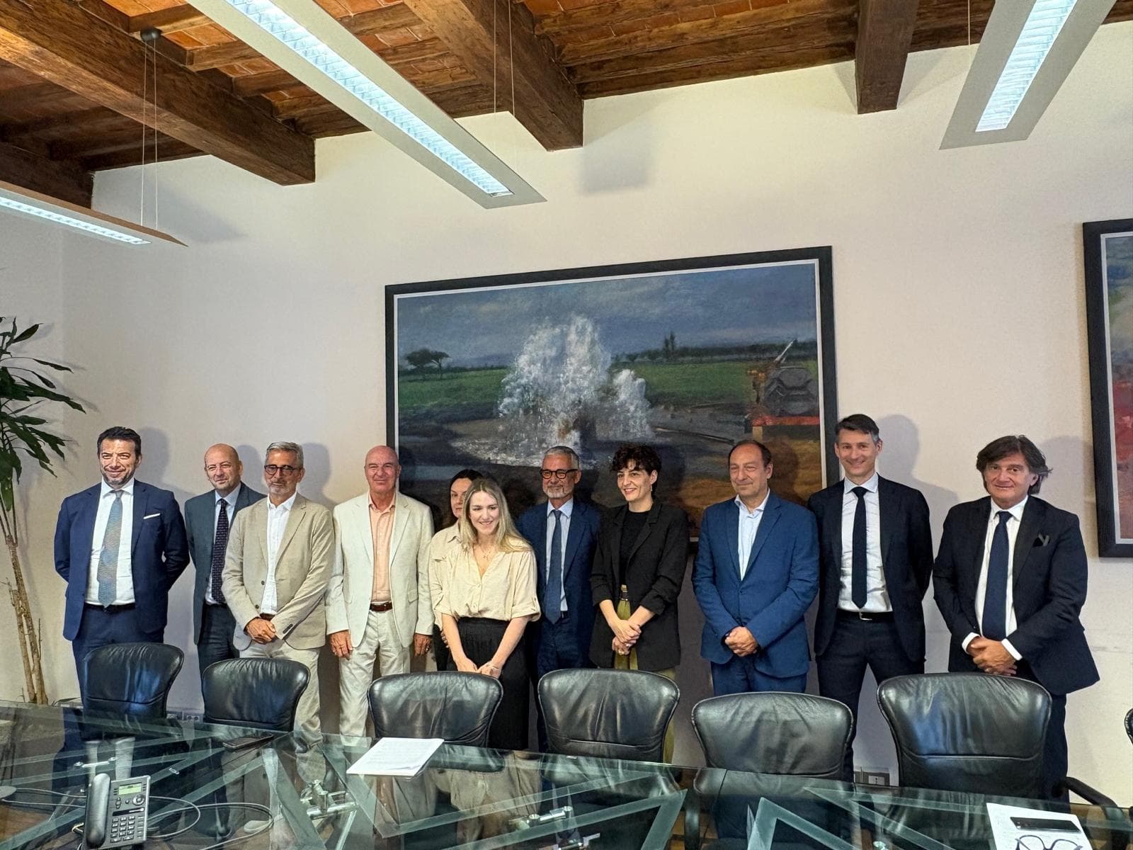 I vertici di Asa con i rappresentanti delle istituzioni del territorio e delle banche aderenti all'accordo