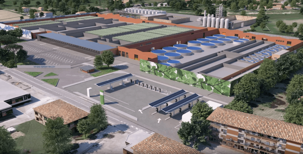 Rendering del data center realizzato da Comtel e H2-Era Green Valley a Figline Valdarno (Firenze).