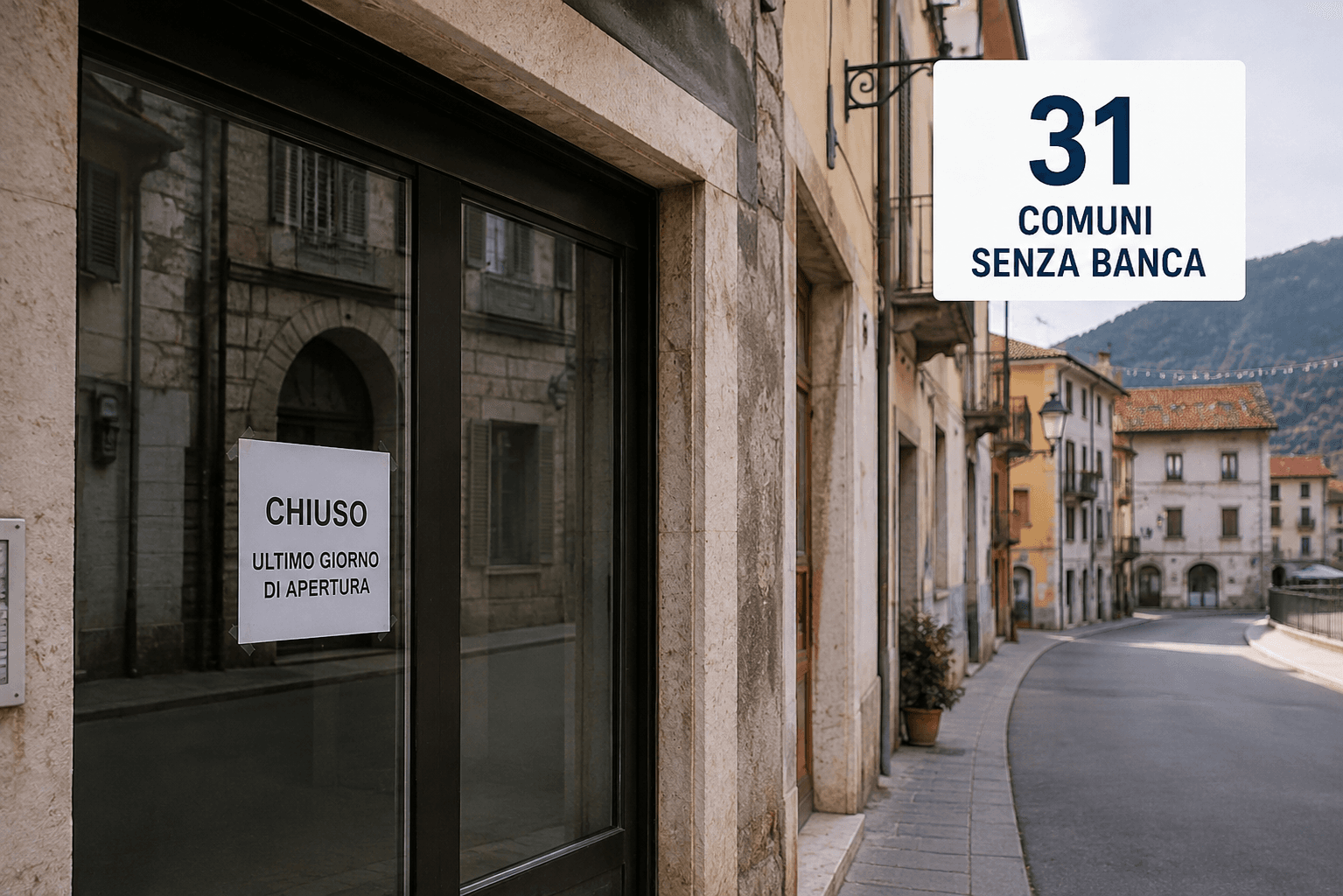 In Toscana avanza la chiusura di sportelli bancari (immagine generata con l'intelligenza artificiale)