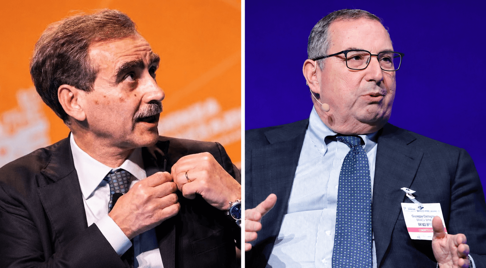 Luigi Lovaglio e Giuseppe Castagna, ad di Mps e di Banco Bpm