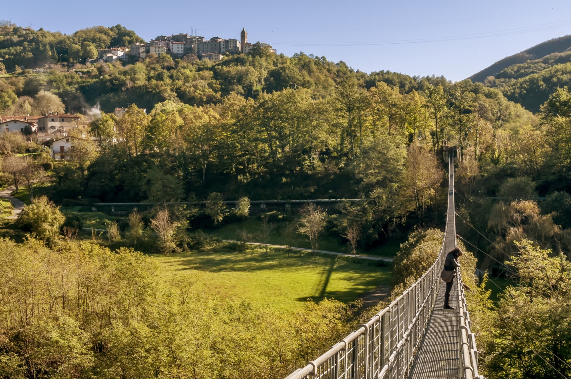 Il "ponte sospeso" a Mammiano, sulla Montagna Pistoiese