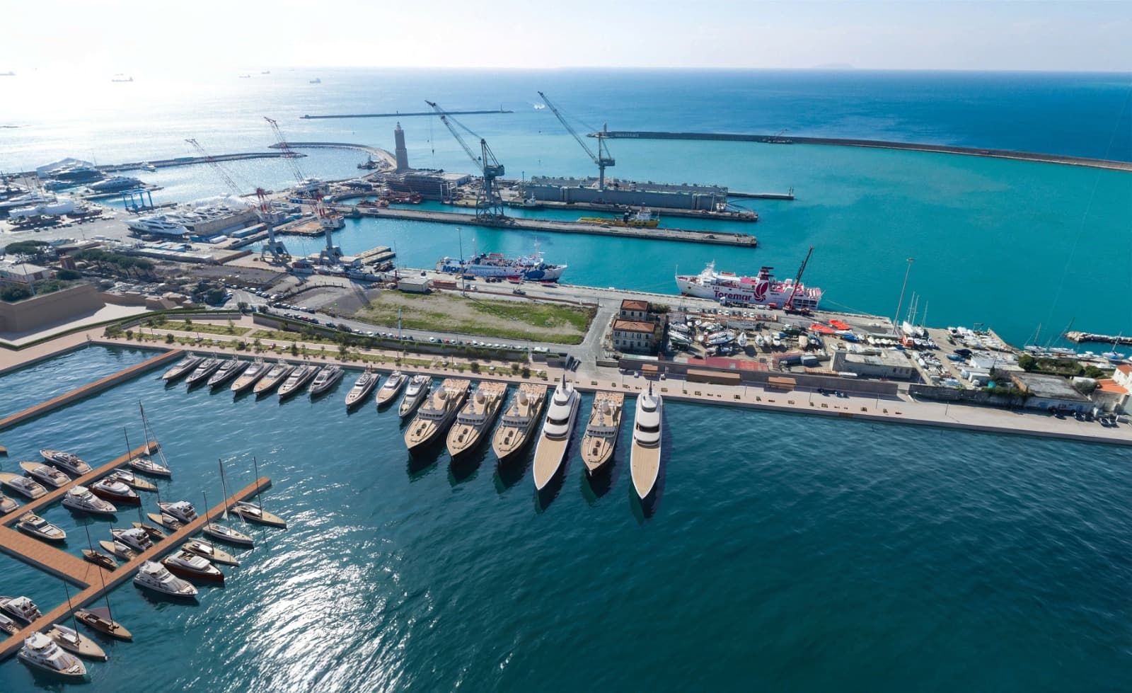 La darsena del porto Mediceo di Livorno dove sta nascendo il Marina