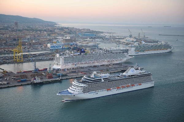 Il terminal crociere di Livorno visto dall'alto
