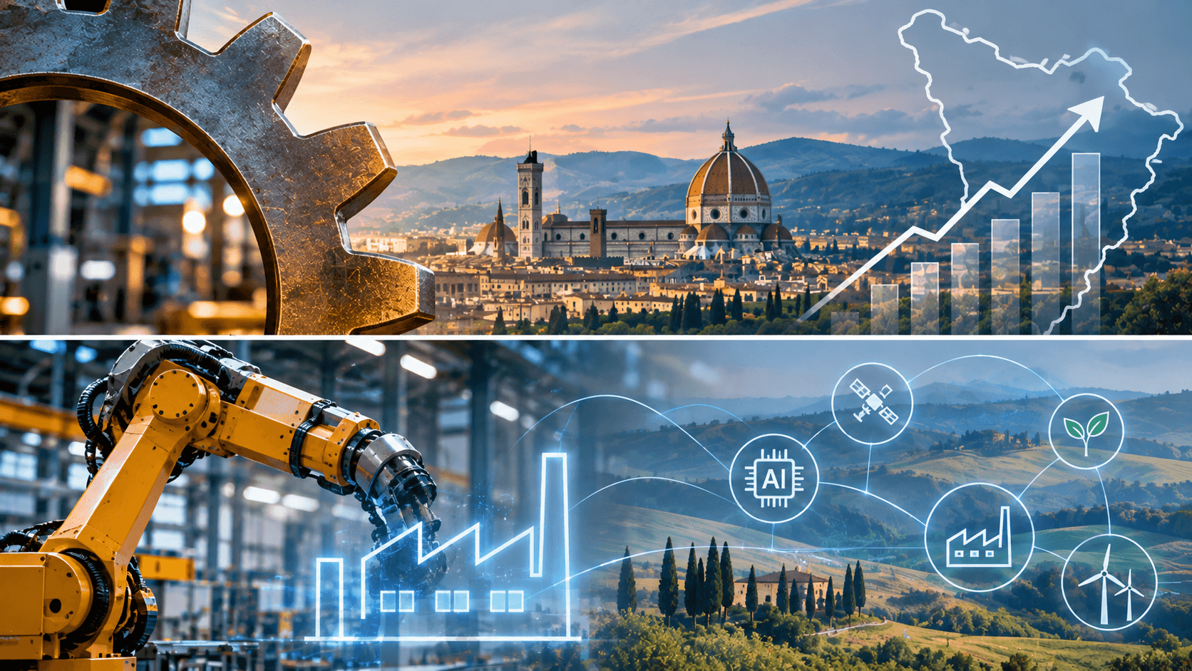 La Toscana alla sfida dell'innovazione (immagine creata con il contributo dell'intelligenza artificiale)
